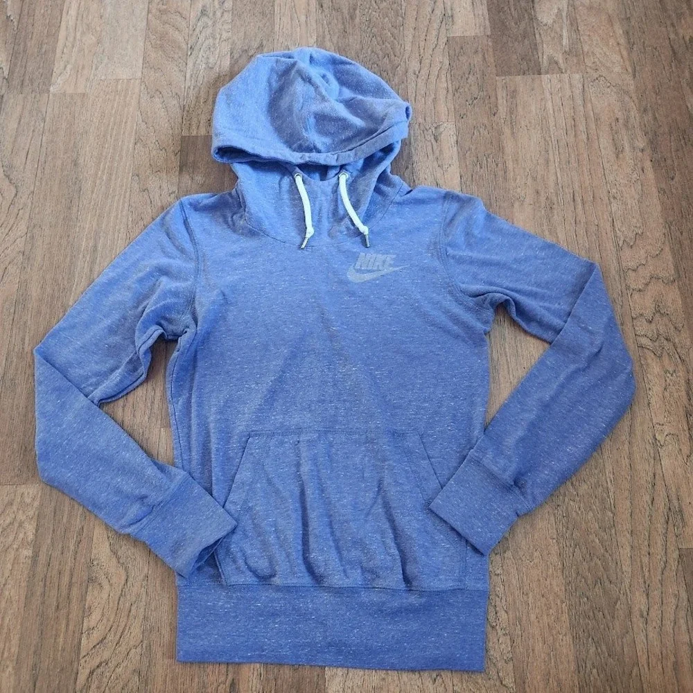 Nike Gym Vintage Hoodie Womens XS Blue Purple Heather Funnel Neck 614820-527 400